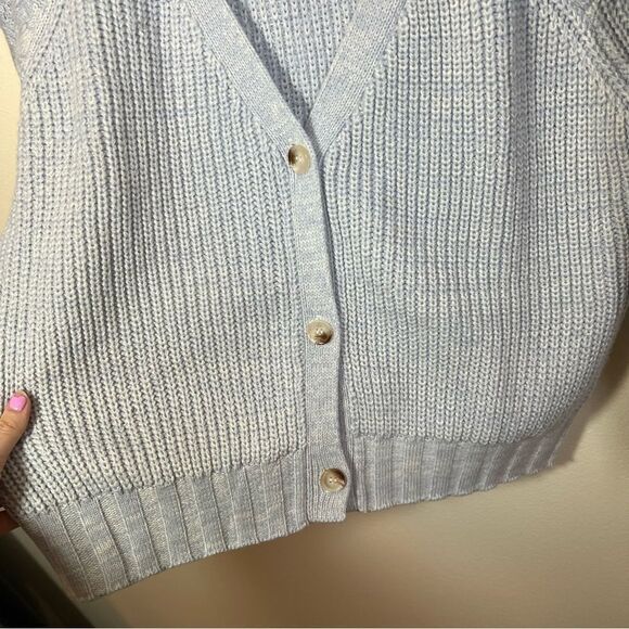✨ Common Threads Women’s Light Blue Cardigan Sweater Large Petite - Picture 4 of 10